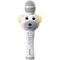 Lenco Karaokemikrofon med Bluetooth SD-kortplats lampor Aux-utgång Vit
