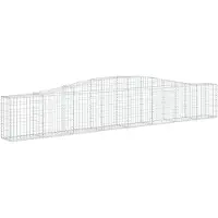 vidaXL Gabion bågformad 400x30x60/80 cm galvaniserat järn