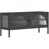 vidaXL Tv-bänk svart 105x35x50 cm glas och stål