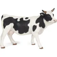 Papo Svartbrokig Ko - L: 14 cm - - One Size - Leksaksdjur