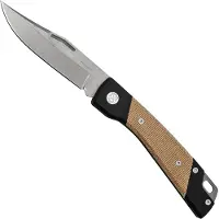 Mercury Luc 9LUCEXSWALBK-C, Elmax, Natural Canvas Micarta, pocket knife