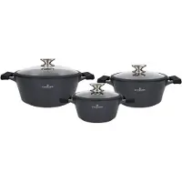 Zwieger Black Stone! grytset 6 delar 20 cm–2 l / 24 cm–3,5 l / 28 cm–5,5 l