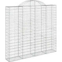 vidaXL Gabion bågformad 200x30x180/200 cm galvaniserat järn