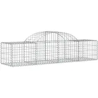 vidaXL Gabion bågformad 200x50x40/60 cm galvaniserat järn