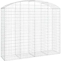 vidaXL Gabion bågformad 200x50x160/180 cm galvaniserat järn