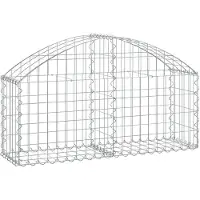 vidaXL Gabion bågformad 100x30x40/60 cm galvaniserat järn