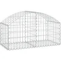 vidaXL Gabion bågformad 100x50x40/60 cm galvaniserat järn