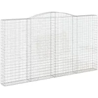 vidaXL Gabion bågformad 400x30x220/240 cm galvaniserat järn