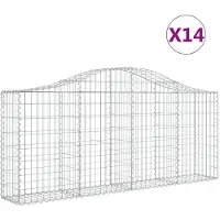 vidaXL Gabioner bågformade 14 st 200x30x80/100 cm galvaniserat järn