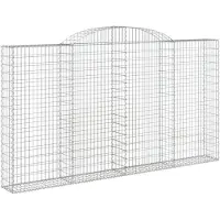 vidaXL Gabion bågformad 300x30x160/180 cm galvaniserat järn