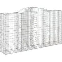 vidaXL Gabion bågformad 300x50x160/180 cm galvaniserat järn