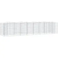 vidaXL Upphöjd planteringsgabion 400x100x100 cm galvaniserat järn