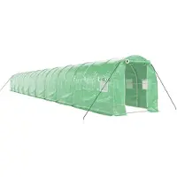 vidaXL Växthus med stålram grön 40 m² 20x2x2 m