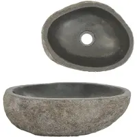 vidaXL Handfat flodsten oval (29-38)x(24-31) cm