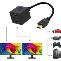 Techly 0,3 m HDMI - 2x HDMI M/F, 0,3 m, HDMI typ A (standard), 2 x HDMI typ A (standard), svart