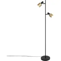 QAZQA Smart golvlampa svart med guld inkl. 2 Wifi A60 - Stijn