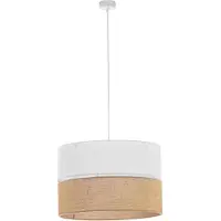 TK Lighting Hänglampa Linobianco , dimbar, Vitt / opal, Vardagsrum / matsal, Textil / tyger / siden, Modern, Pendellampa
