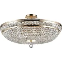 Maytoni Kristall taklampa Ottilia, dimbar, Mässing / guld, Vardagsrum / matsal, Metall, Antik, Taklampa
