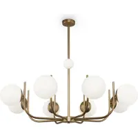 Maytoni Glas pendellampa Rendez-vous, dimbar, Mässing / guld, Vardagsrum / matsal, Metall, Pendellampa