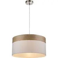 Globo Hänglampa Libba, dimbar, Vitt / opal, Vardagsrum / matsal, Textil / tyger / siden, Modern, Pendellampa