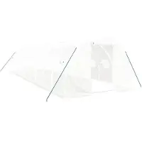 vidaXL Växthus med stålram vit 30 m² 10x3x2 m
