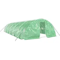 vidaXL Växthus med stålram grön 60 m² 12x5x2,3 m