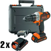 Black & Decker Skruvdragare/borr MT218KB-QW; 18 V; 2x1,5 Ah batt.