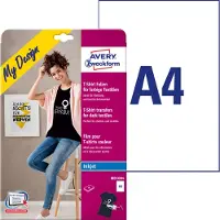Avery Dennison My Design T-Shirt MD1004 Textilfolie bläckstråle DIN A4 för färgade textilier, Optimerad för bläckstråleskrivare 8 ark