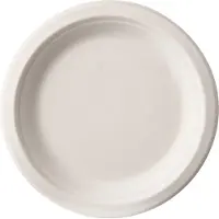 White Label 81327, Tallrik, Rund, Sockerrör, Vit, Monokromatiskt, 50 styck