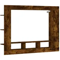 vidaXL Tv-hylla rökfärgad ek 152x22x113 cm konstruerat trä