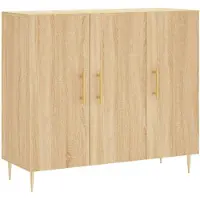 vidaXL Skänk sonoma-ek 90x34x80 cm konstruerat trä
