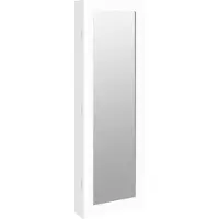 vidaXL Spegelskåp vit väggmonterat 30x8,5x90 cm
