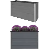 vidaXL Odlingslåda upphöjd WPC 150x50x91 cm grå