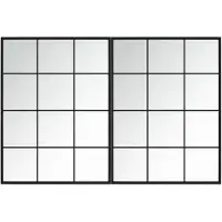 vidaXL Väggspeglar 2 st svart 80x60 cm metall