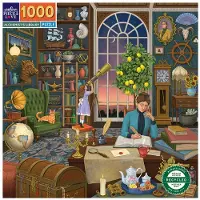 Eeboo Piece & Love: Alkemistens Bibliotek - 1000 Bitars Pussel - Kvadratisk Jigsaw, 23x23, Inkluderar Bildreferens
