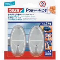 TESA 58050-00012, inomhus, Handdukskrok, Krom, Självhäftande remsa, 2 kg, Oval