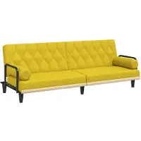 vidaXL Sängsoffa med armstöd ljusgul tyg 351941