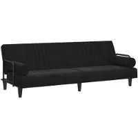 vidaXL Bäddsoffa med armstöd Black Velvet 351898