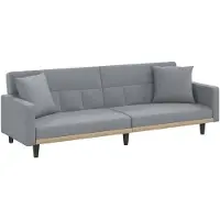 vidaXL Bäddsoffa med dynor ljusgrå tyg