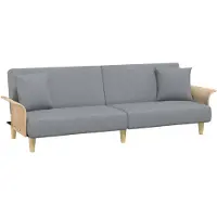 vidaXL Bäddsoffa med armstöd ljusgrå tyg