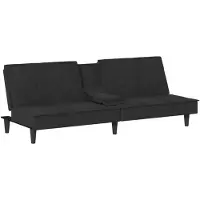 vidaXL Bäddsoffa med Mugghållare Sammetssvart 351924
