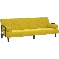 vidaXL Soffbädd med armstöd gul sammet 351899