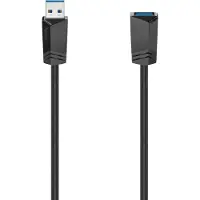 Hama USB-kabel USB 3.2 Gen1 USB-A kontakt, USB-A uttag 1.50 m Svart dubbelt skärmad 00200628