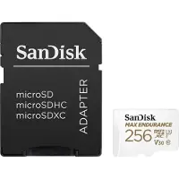 SanDisk Max Endurance - Flash-minneskort (microSDXC till SD-adapter inkluderad) - 256 GB - Video Class V30 / UHS-I U3 / Class10 - mikroSDXC UHS-I