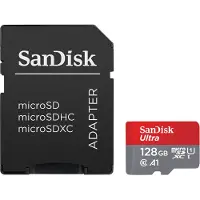 SanDisk Ultra - Flash-minneskort (microSDXC till SD-adapter inkluderad) - 128 GB - A1 / UHS Class 1 / Class10 - mikroSDXC UHS-I