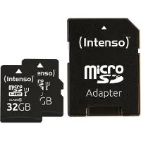 Intenso 32GB SDHC Premium double pack microSDHC-Kort Box 32 UHS-I, Class 10