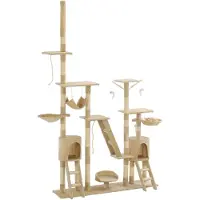 vidaXL Katt Klösträd med klöspelare i sisal 230-250 cm beige
