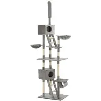 vidaXL Klösträd med sisalpelare 230-260 cm grå