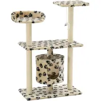 vidaXL Klösträd med sisalpelare 95 cm tassavtryck beige
