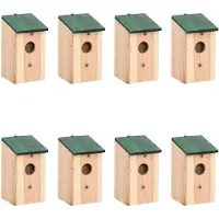 Super Merchant Vidaxl Fågelhus, 8 st, Trä, 12 x 12 x 22 cm